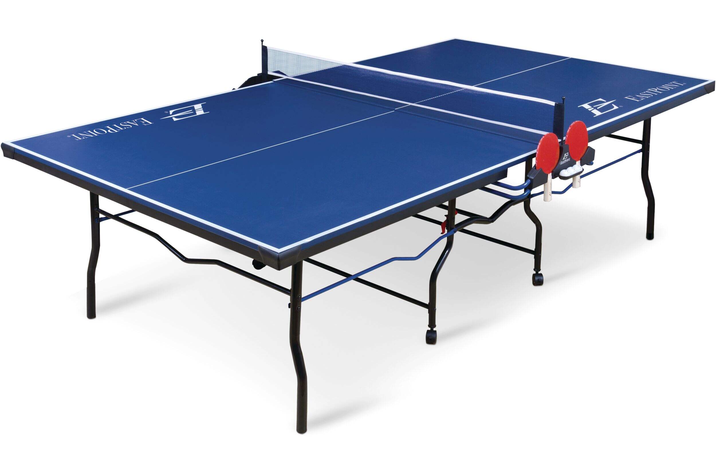 EastPoint 2500 Foldable Table Tennis/Ping Pong Table w/ Net & Built-in Storage Front_Three_Fourths_Angled_Left