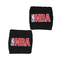 NBA Wristbands, Black, 2-pk Front_Flat