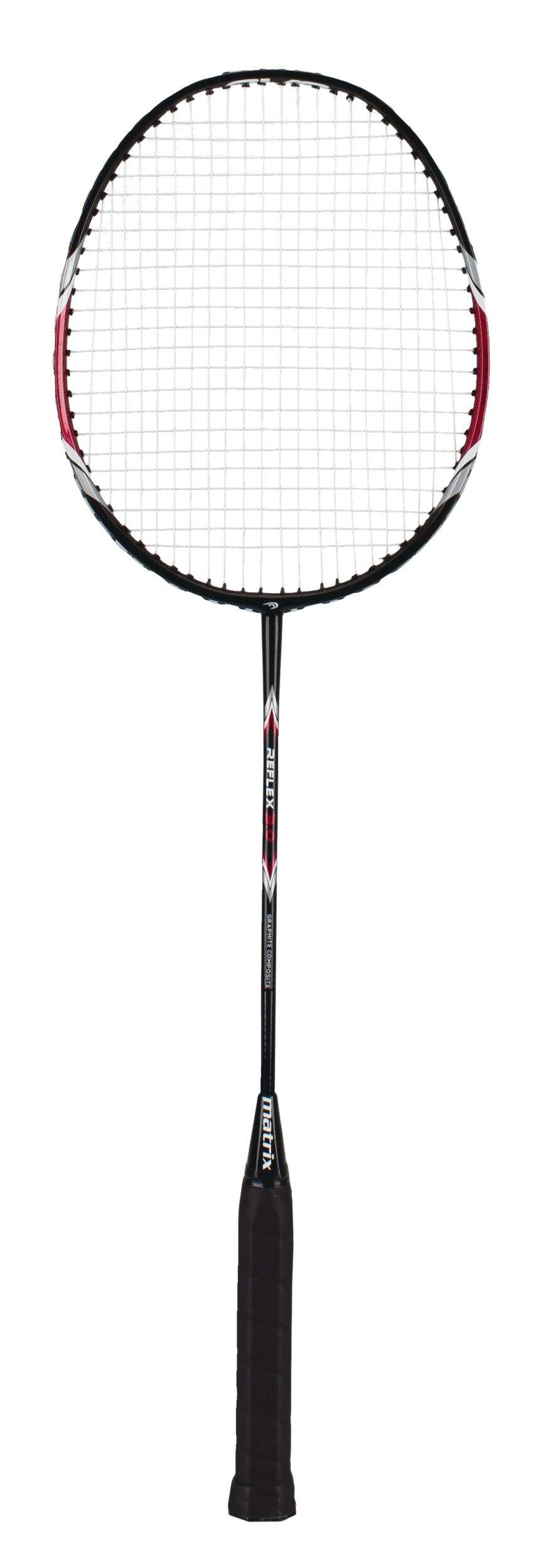 Matrix Reflex-Tec 3.0 Composite Graphite Badminton Racquet/Racket, Black/Red, 26-in Front_Flat