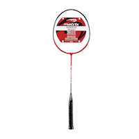 Matrix Power Elite 10 Lightweight Steel Badminton Racquet, Red/Black, 26-in Front_Flat