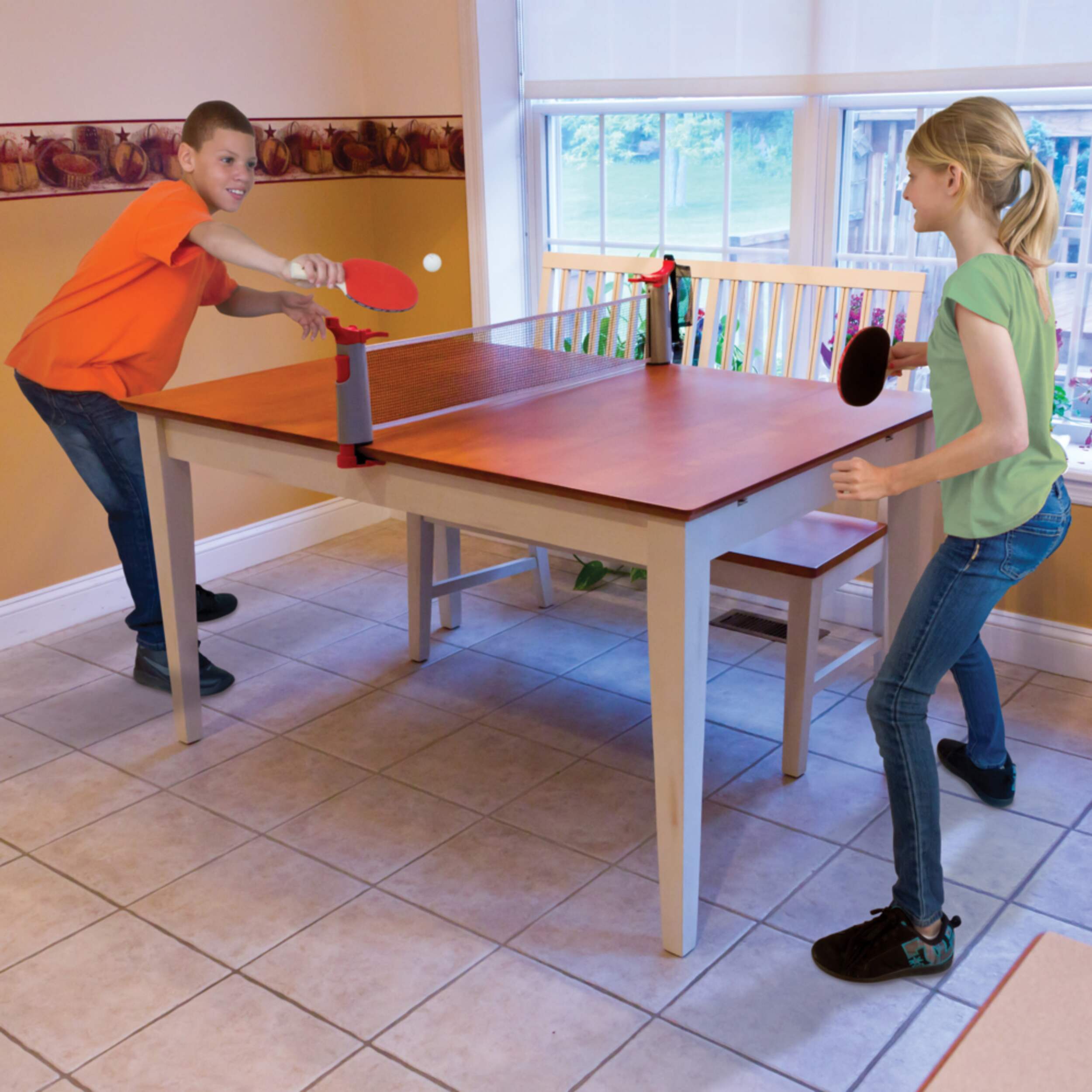 EastPoint Everywhere Table Tennis/Ping Pong Set w/ Retractable Net, Balls & Paddles/Rackets