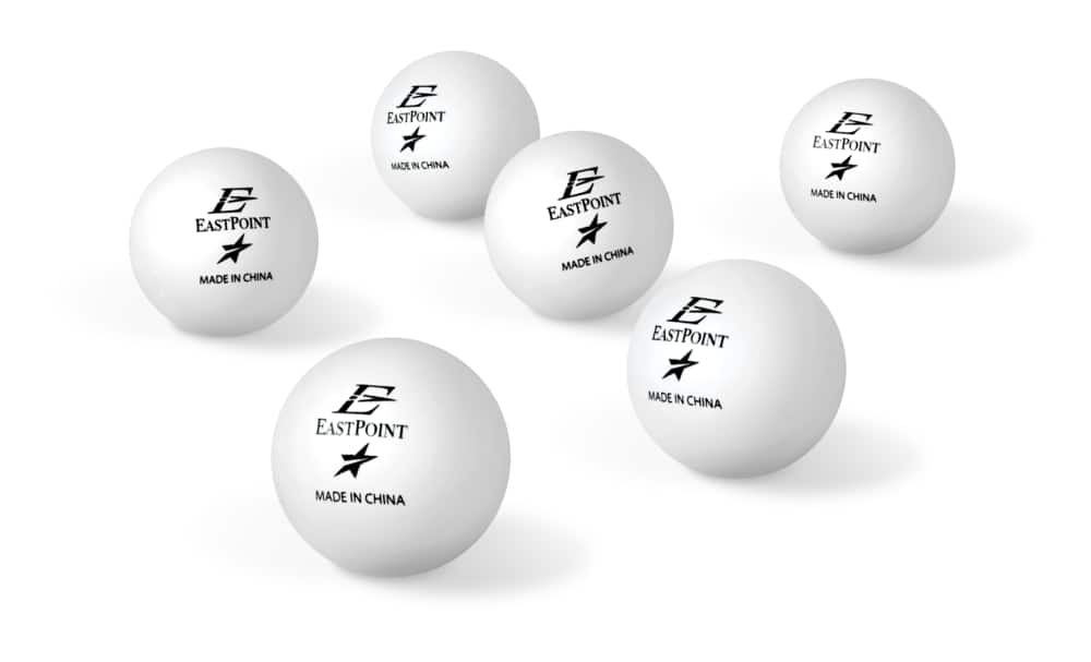 Balles de tennis de table/ping-pong EastPoint de taille officielle, 1  étoile, blanc, paq. 30
