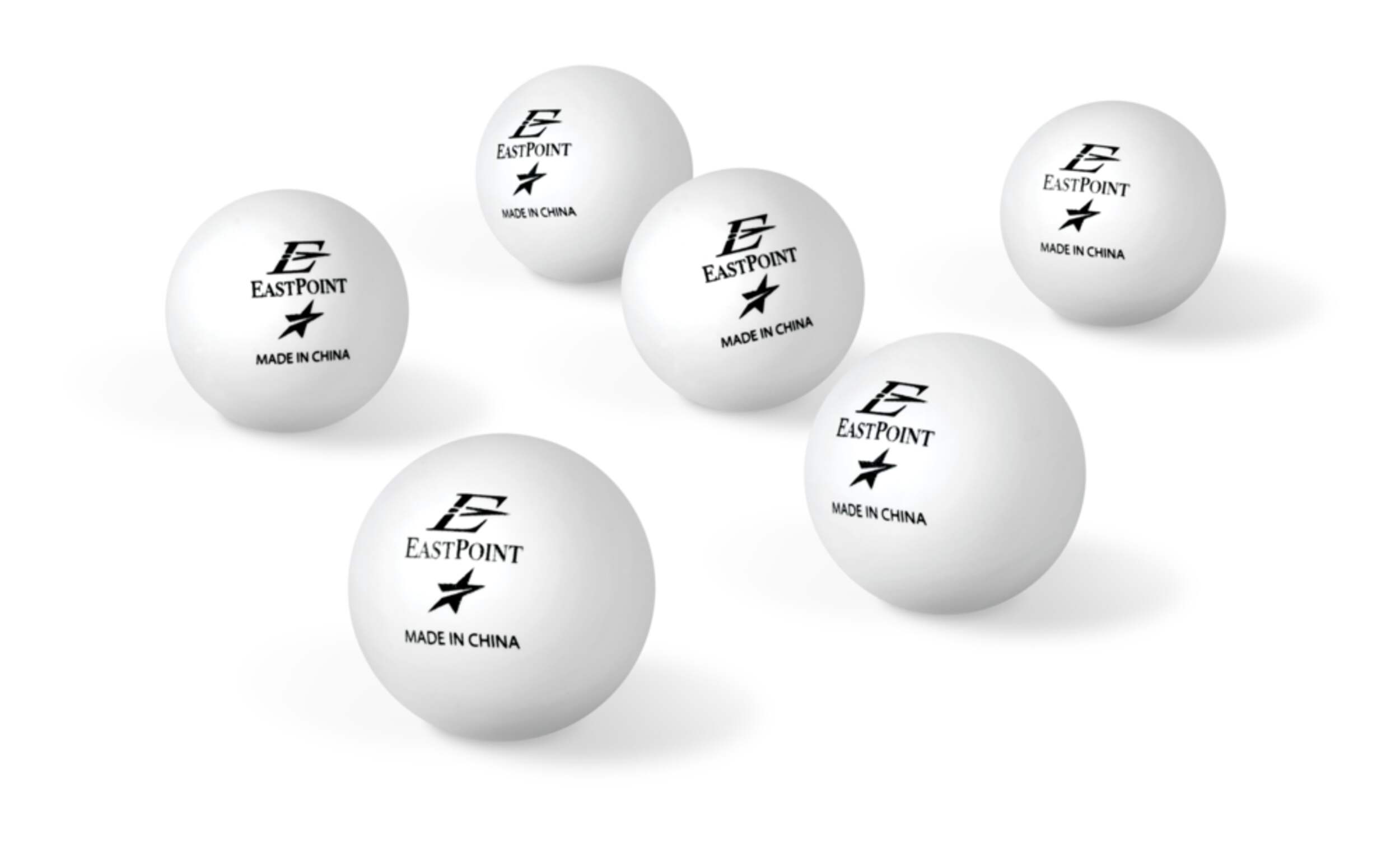 Balles de tennis de table/ping-pong EastPoint de taille officielle, 1 étoile, blanc, paq. 30 Composite_or_Mixed