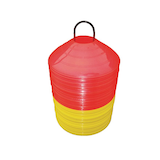 Matrix Soccer Saucers Sports Agility Training Disc Cones/Field Markers w/ Stand, 50-pk Front_Elevated