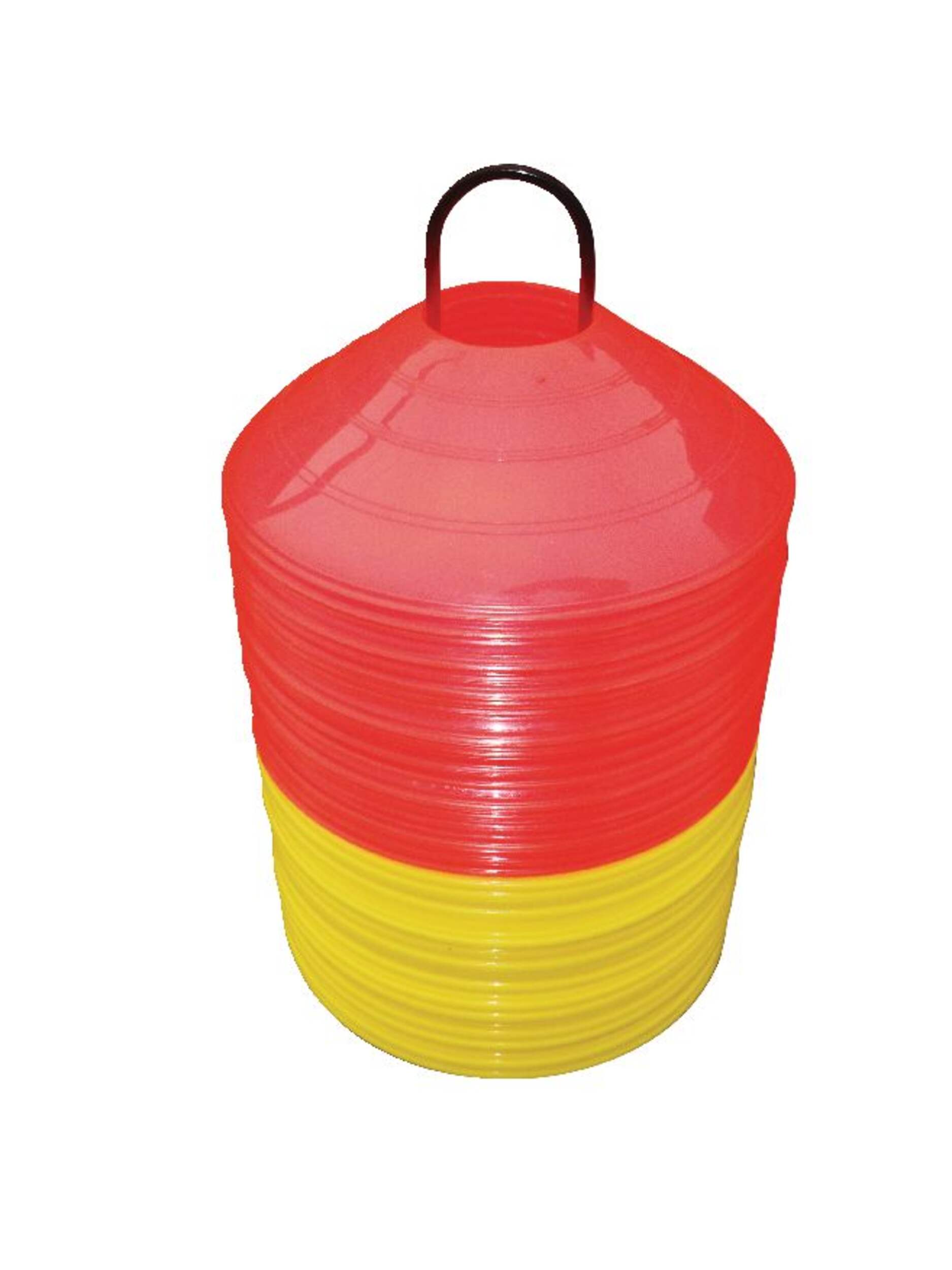 Matrix Soccer Saucers Sports Agility Training Disc Cones/Field Markers w/ Stand, 50-pk Front_Elevated
