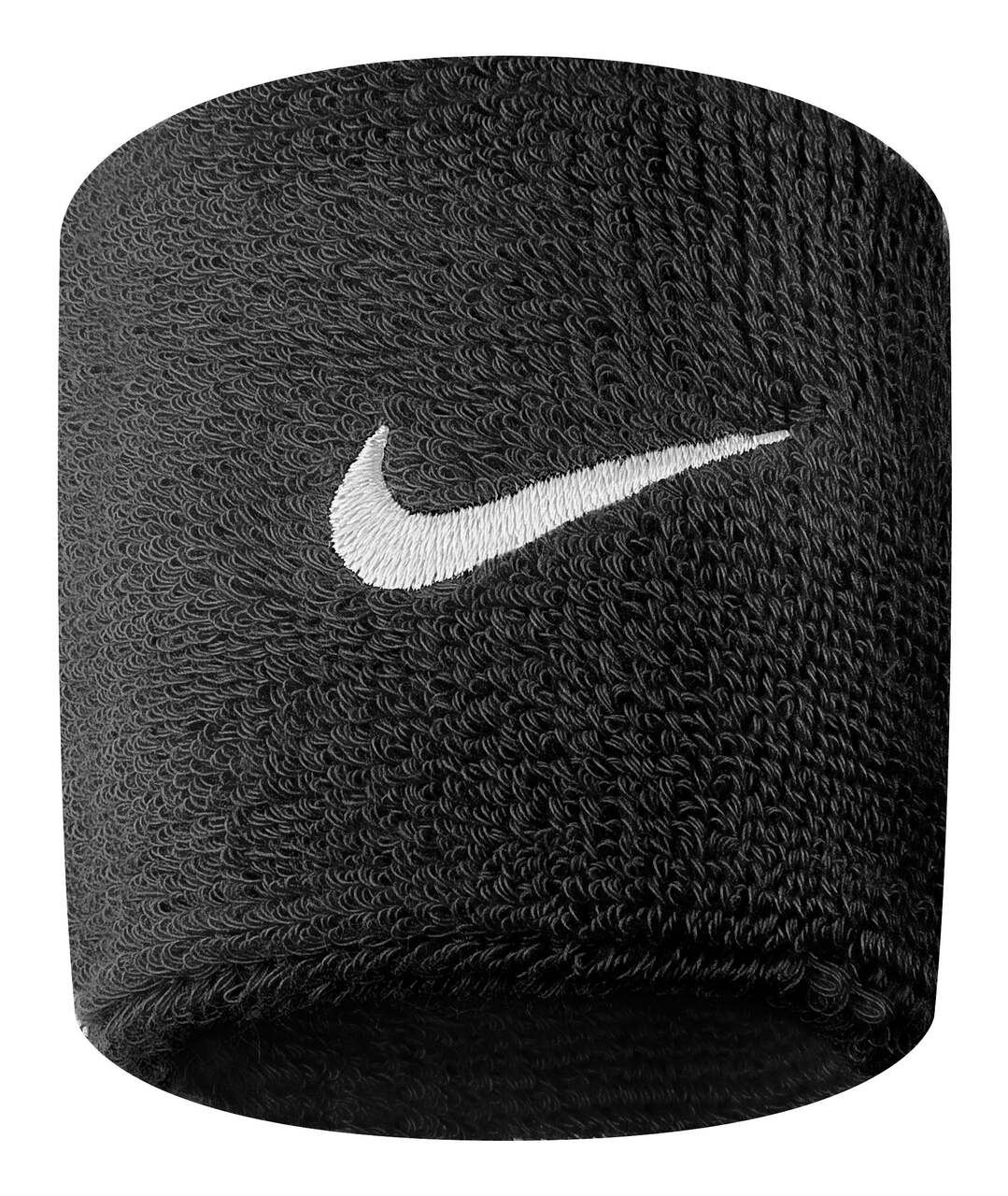 Nike Swoosh Stretch Cotton Terry Sport Wristbands/Sweatbands Black, 2-pk