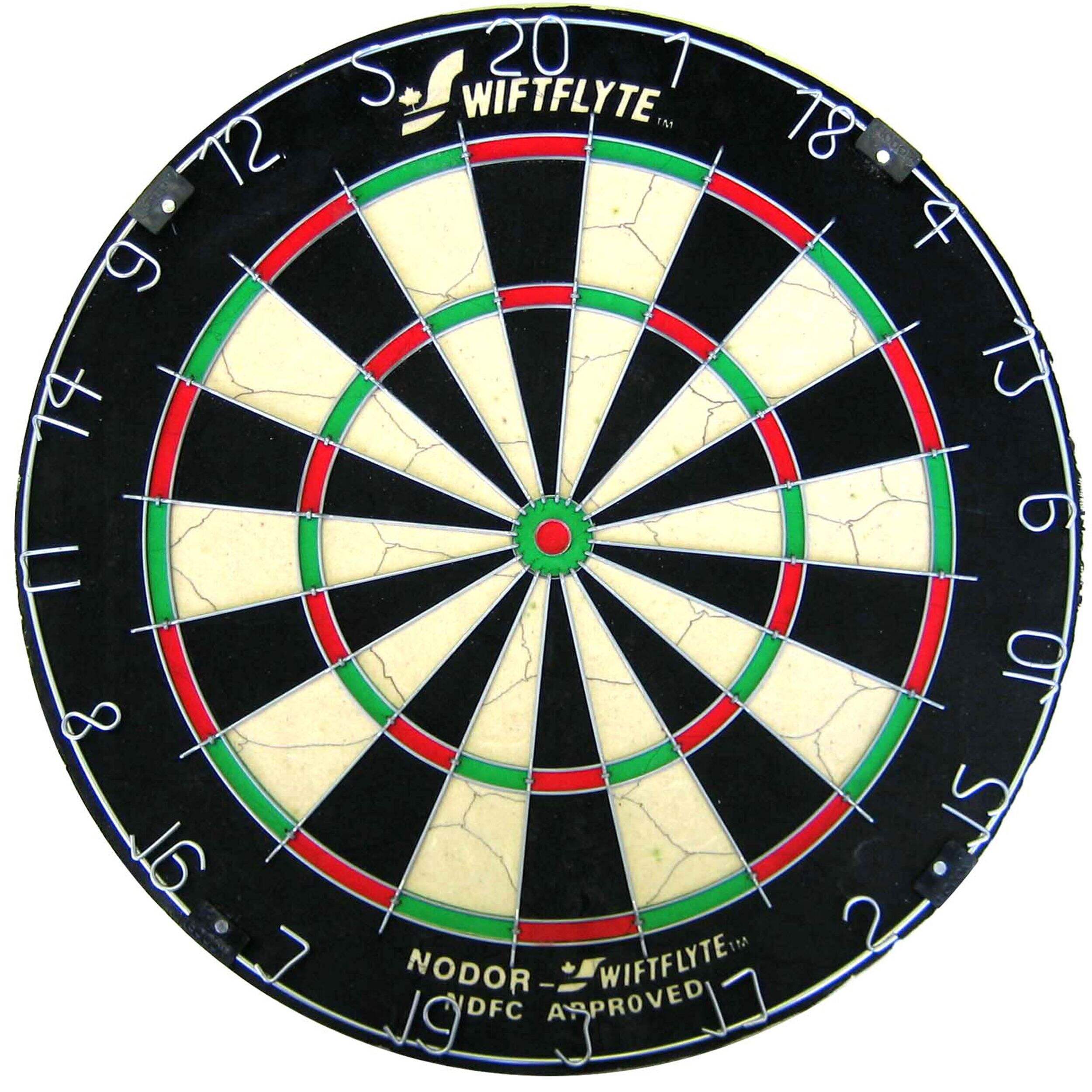 Swiftflyte NDFC Nodor Tournament Sisal Bristle Dartboard w/ Staple-Free Bullseye Front_Flat