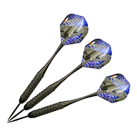 Fléchettes en laiton noir Swiftflyte NDFC Stealth avec embouts en acier, fûts en nylon et étui, 22 g, paq. 3