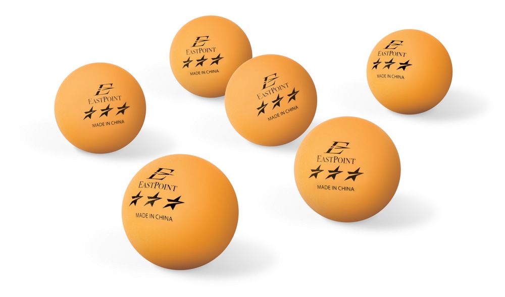 EastPoint 3Star Official Size Table Tennis/Ping Pong Balls, Orange, 6