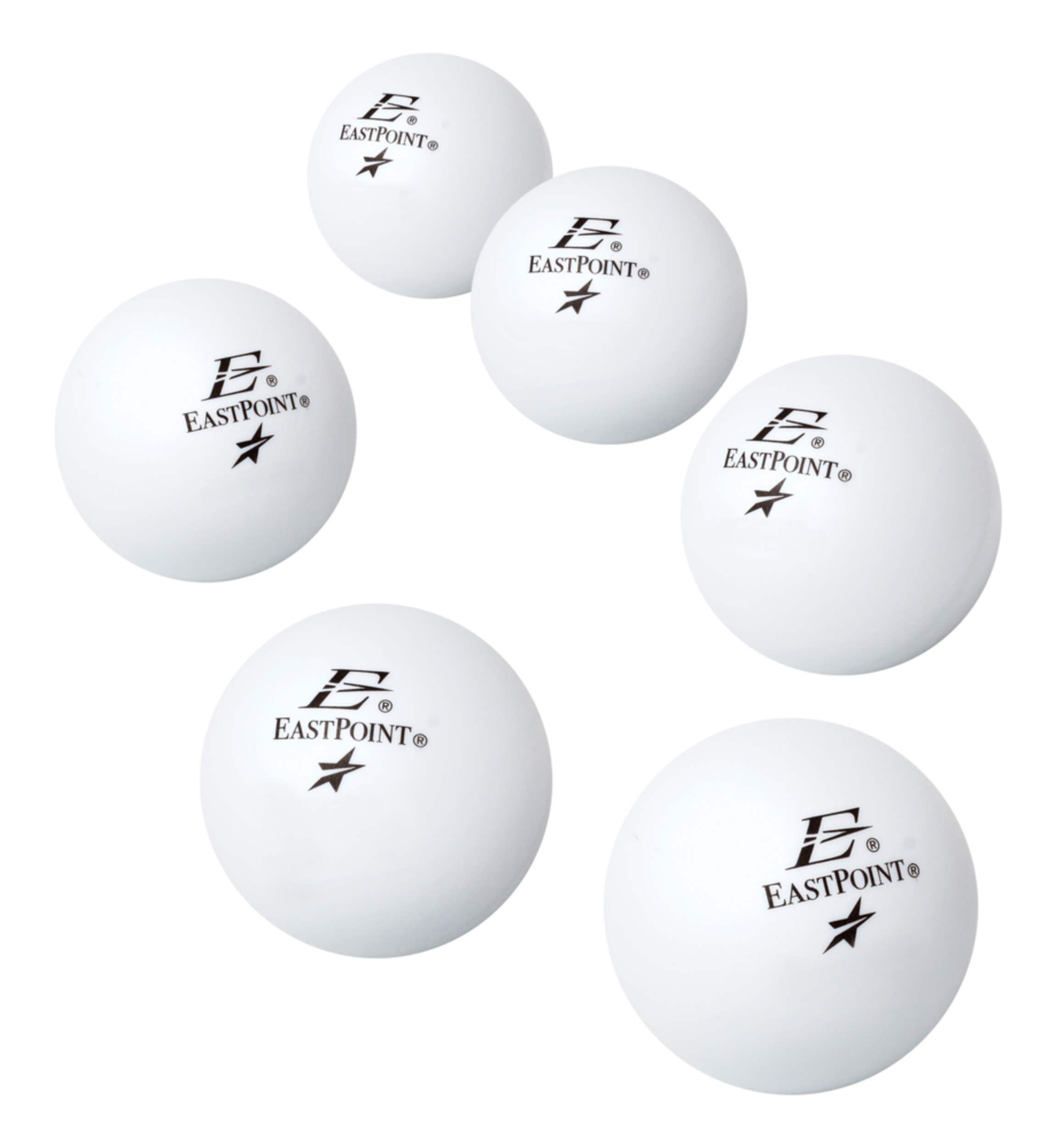EastPoint 1-Star Official Size Table Tennis/Ping Pong Balls, White, 6-pk Composite_or_Mixed