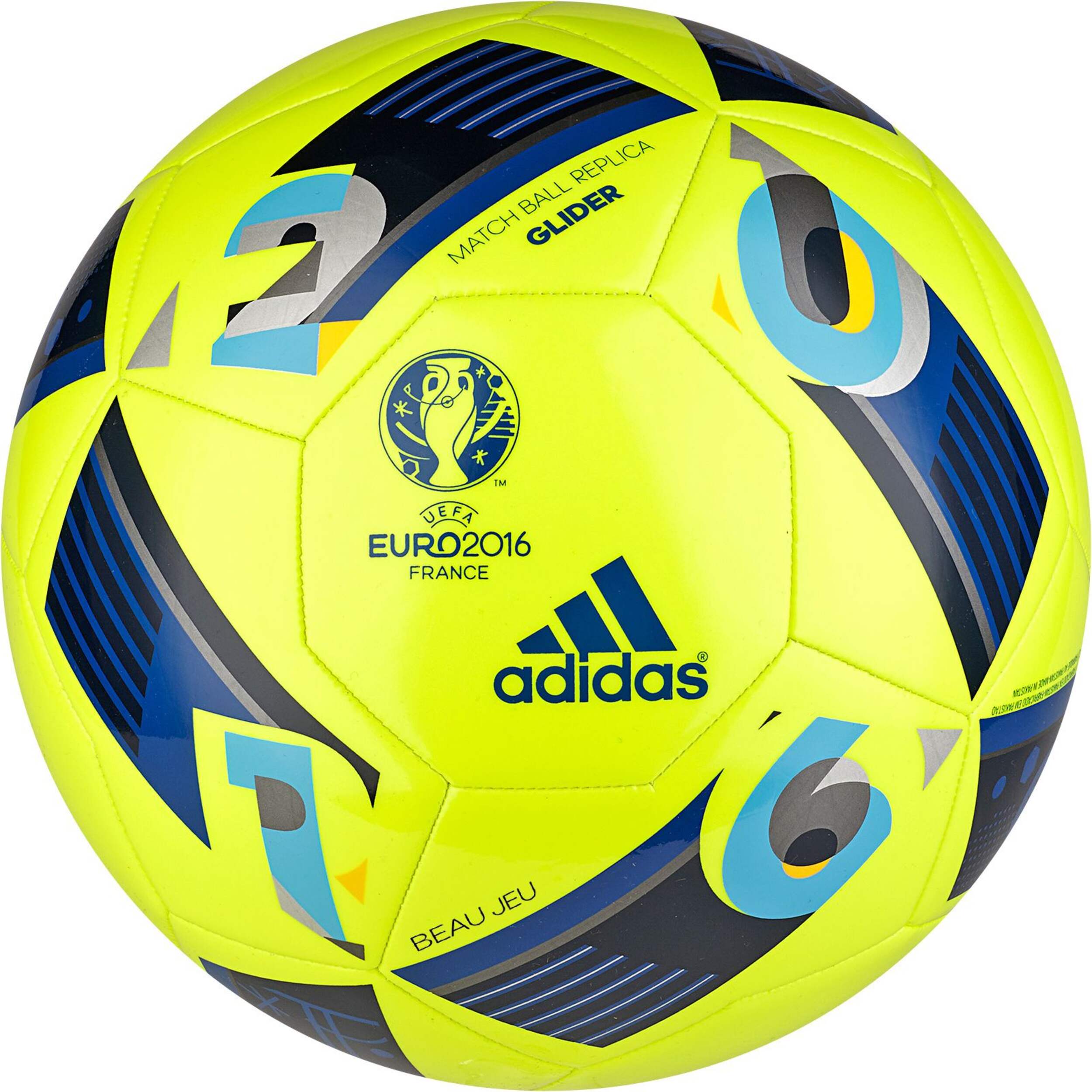 Adidas Euro 2016 Soccer Ball, Size 5 Front_Flat
