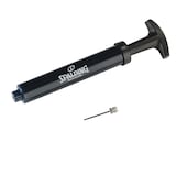 Pompe à air portative à double action Spalding avec aiguille de gonflage pour tous les ballons de sport, 6 po Front_Three_Fourths_Angled_Left