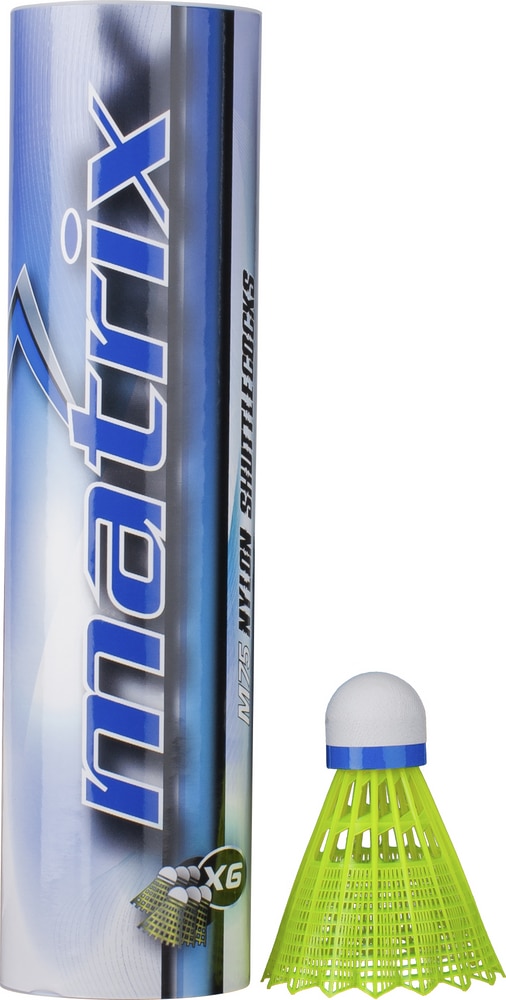 Matrix M75 Nylon Shuttlecock Birdie w/ Cork Head, Yellow, 6pk