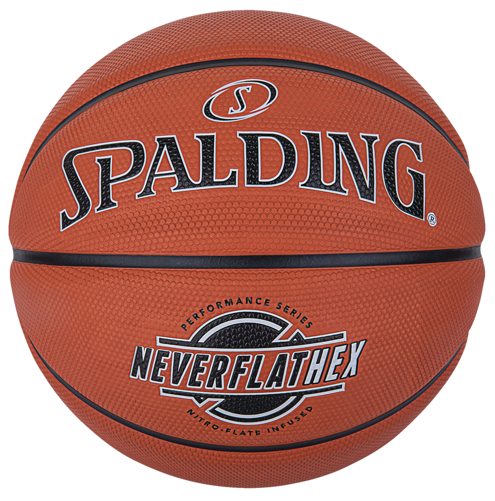 Spalding Neverflat Hexagrip Indoor/Outdoor Rubber Basketball, Official ...