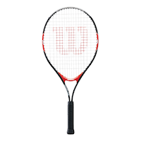 Wilson Roger Federer Kids' Lightweight Junior Tennis Racquet/Racket, Black/Red, 25-in Front_Flat