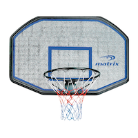 Matrix Outdoor Basketball Backboard Hoop & Net with Wall Mount, 44-in Front_Flat