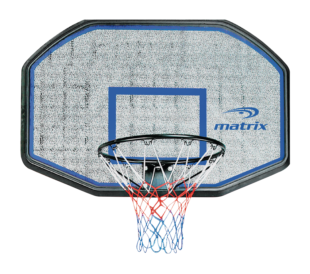 Matrix Outdoor Basketball Backboard Hoop & Net w/ Wall Mount, 44in