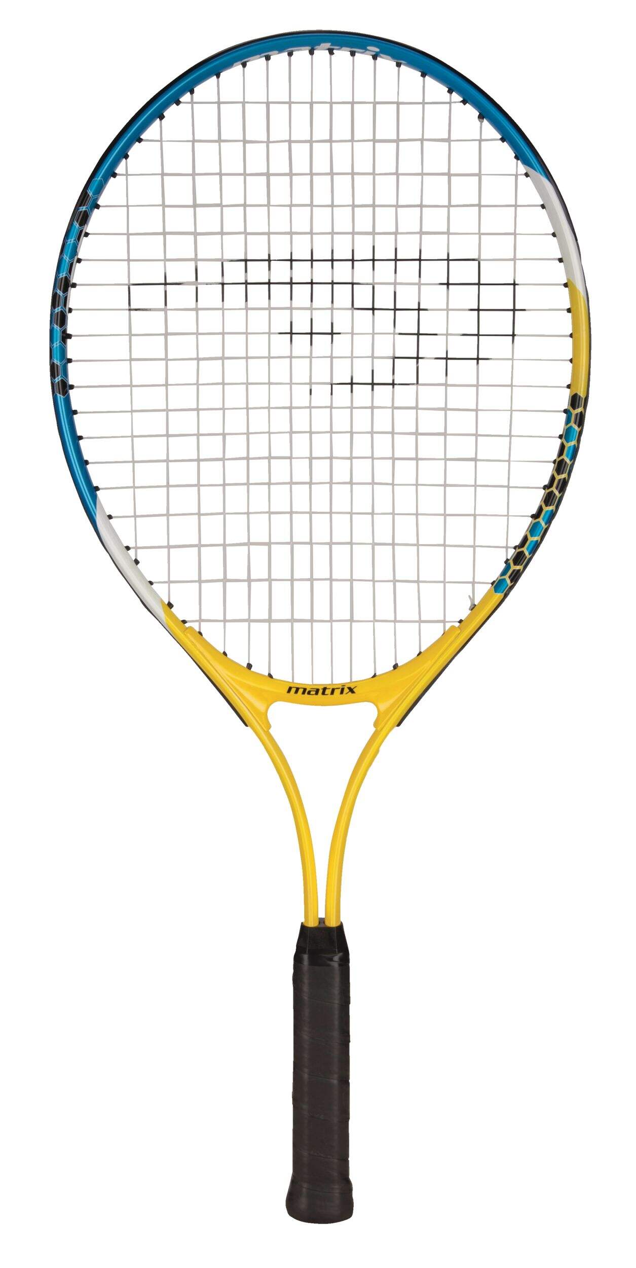 Matrix Ace Kids' Lightweight Aluminum Junior Tennis Racquet/Racket, Yellow/Blue, 25-in Front_Flat