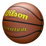 Wilson Evolution Basketball, Optic Yellow, Size 7 Front_Three_Fourths_Angled_Left