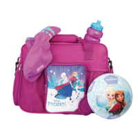 Équipement de soccer La Reine des neiges de Disney pour enfants avec ballon, bas/jambière, gourde et sac, paq. 4 Front_Flat