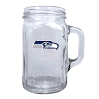 Seattle Seahawks Mason Jar Mug Pint Glass For NFL Football Fans/Collectors, 16.5-oz Front_Flat