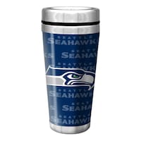 Seattle Seahawks Stainless Steel Travel Mug For NFL Football Fans/Collectors, 16-oz Front_Flat