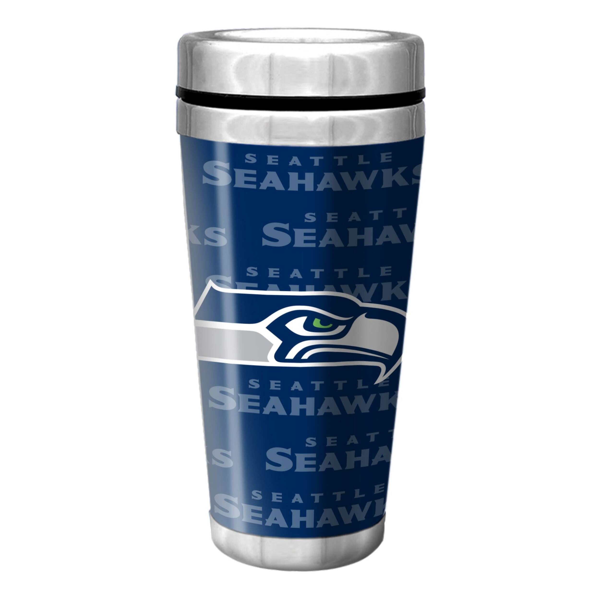 Seattle Seahawks Stainless Steel Travel Mug For NFL Football Fans/Collectors, 16-oz Front_Flat