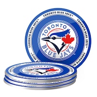 Toronto Blue Jays Plastic Coaster Set For MLB Baseball Fans/Collectors, 4-pk Composite_or_Mixed