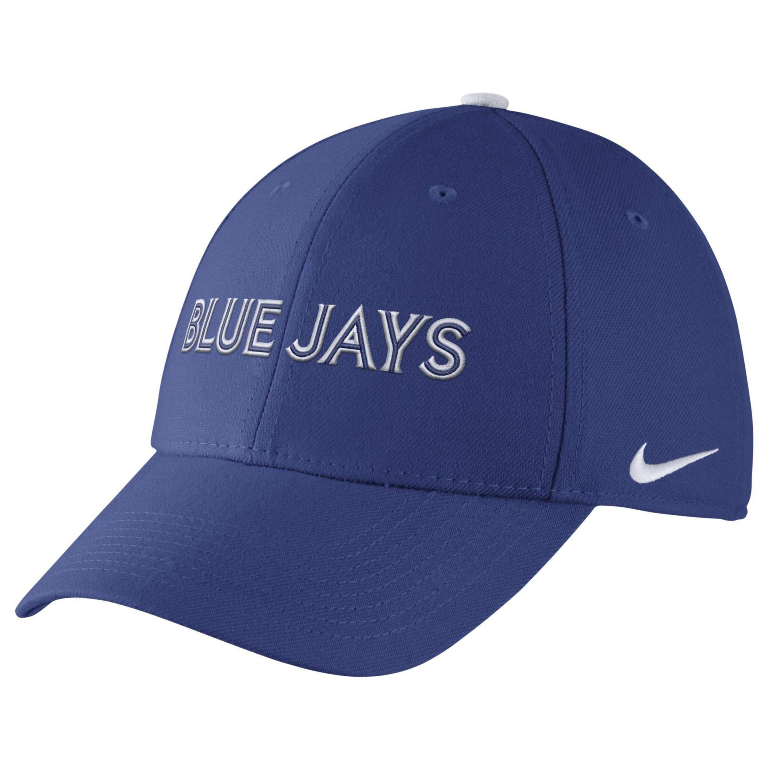 Nike Dri-Fit MLB Toronto Blue Jays Men's/Women's Unisex Fitted Baseball Cap/Hat Blue, M/L Front_Three_Fourths_Angled_Left