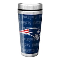 New England Patriots Insulated Stainless Steel Travel Mug For NFL Football Fans/Collectors, 16-oz Front_Flat