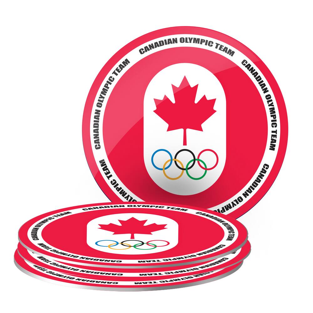 Canadian Olympic Team Plastic Coaster Set For Fans Collectors 4