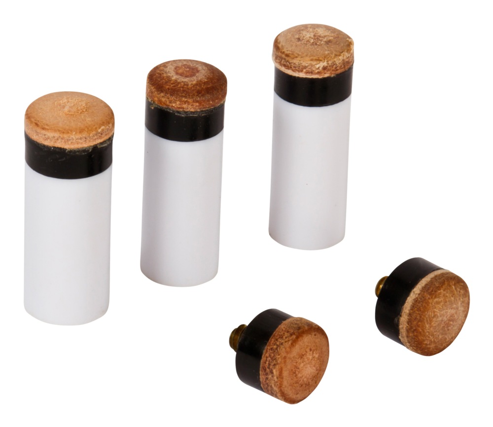 EastPoint ScrewOn Billiard/Pool Cue Ferrules w/ Leather Tips, 5pc