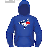 MLB Toronto Blue Jays Youth Kids' Cotton Blend Fleece Hoodie Sweatshirt, Blue, Assorted Sizes Front_Flat
