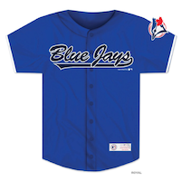MLB Toronto Blue Jays Youth Kids' Button Front Baseball Jersey, Blue, Assorted Sizes Front_Flat
