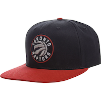 NBA Toronto Raptors Men's/Women's Unisex Snapback Baseball Cap/Hat w/ Flat Brim Black/Red Front_Angled_Left
