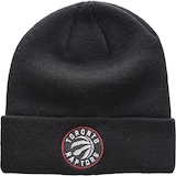 Tuque à rebord en tricot élastique d'hiver Raptors de Toronto de la NBA avec logo brodé, noir Front_Flat