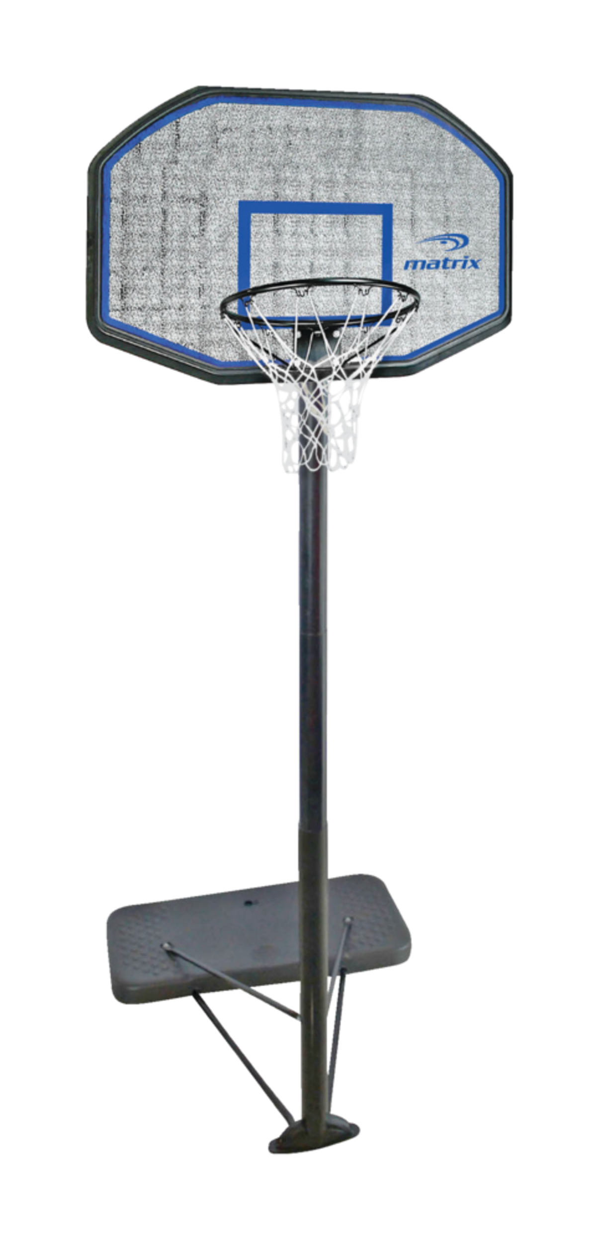 Matrix Portable Adjustable Basketball Backboard, Hoop & Net System, 44-in Front_Angled_Right