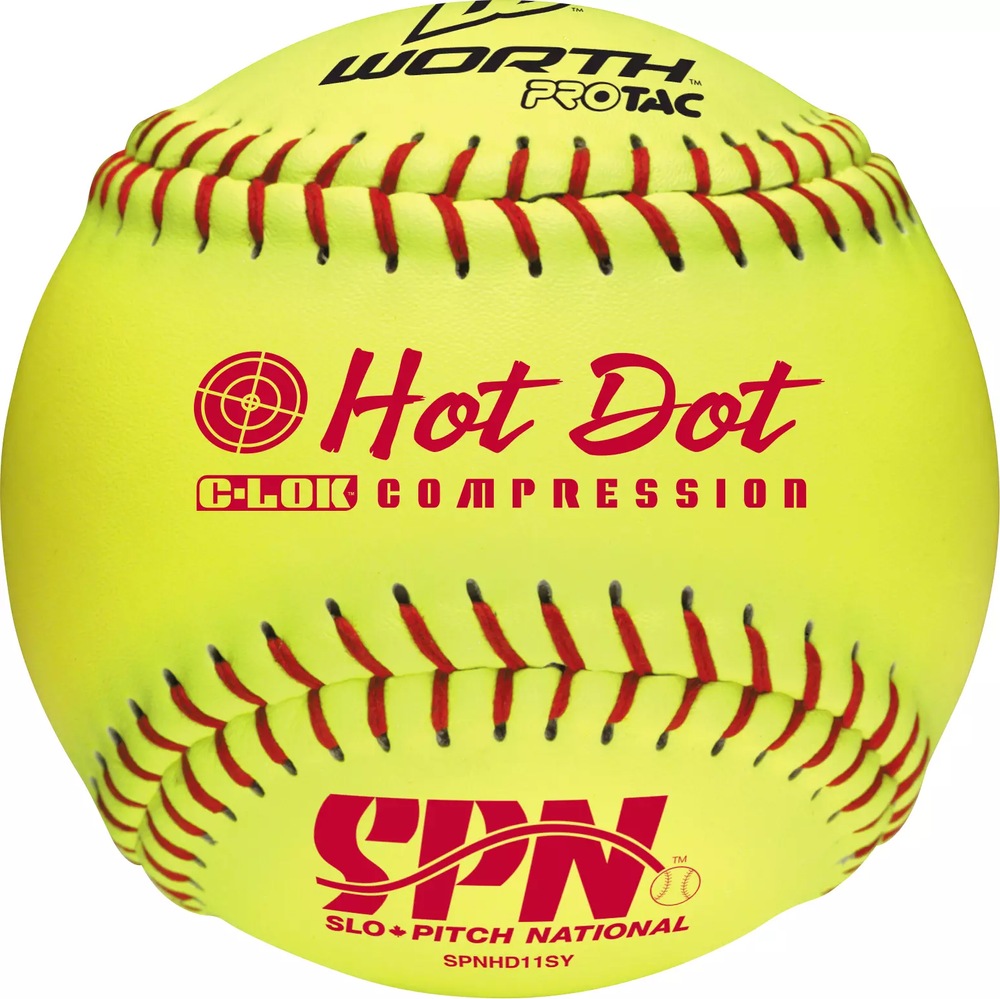 Worth SPN Hot Dot Slow Pitch SoftBall, 11in Canadian Tire