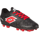 Lotto Storm Kids' Firm Ground Soccer Cleats/Shoes, Black/Red, Assorted Sizes Front_Three_Fourths_Angled_Right