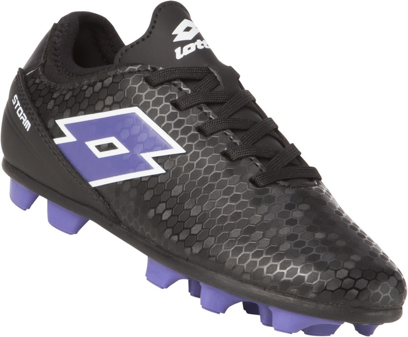 Lotto Storm Kids' Firm Ground Soccer Cleats/Shoes, Black/Purple
