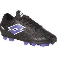 Lotto Storm Kids' Firm Ground Soccer Cleats/Shoes, Black/Purple, Assorted Sizes Front_Three_Fourths_Angled_Right