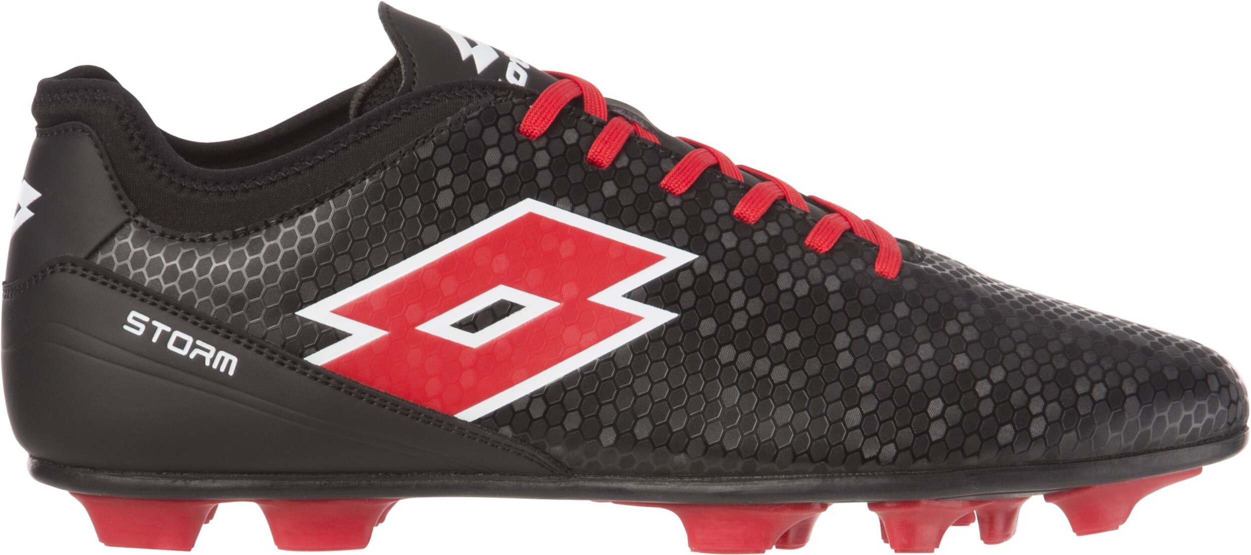 Lotto Storm Men's Firm Ground Soccer Cleats/Shoes, Black/Red, Assorted