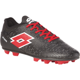 Lotto Storm Men's Firm Ground Soccer Cleats/Shoes, Black/Red, Assorted Sizes Front_Three_Fourths_Angled_Right