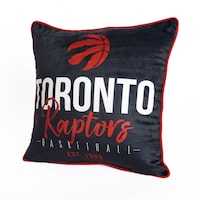 NBA Toronto Raptors Basketball Est. 1995 Décor Throw Pillow For Fans, Black, 18-in x 18-in Front_Angled_Left