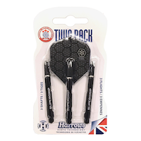 Harrows NFDC Super Grip Dart Shafts & Atomic Flights Twin Pack, 6-pc Front_Flat