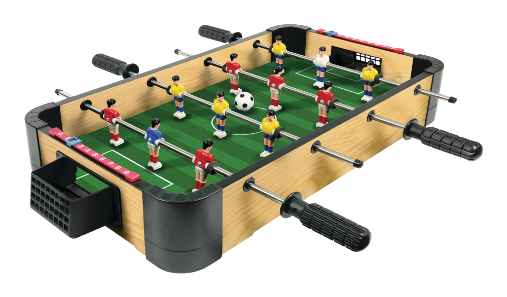Snap 'N' Play 2-Player Table Top Foosball Soccer Game, Wood Finish, Age 6+,  20-in