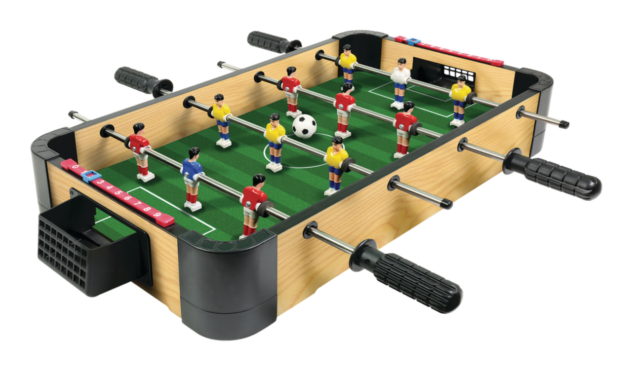 Snap 'N' Play 2-Player Table Top Foosball Soccer Game, Wood Finish, Age 6+,  20-in