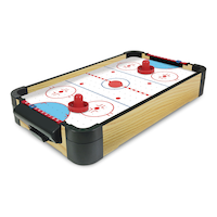 Snap 'N' Play 2-Player Table Top Hover Air Hockey Game, Wood Finish, Age 6+, 20-in Front_Angled_Left