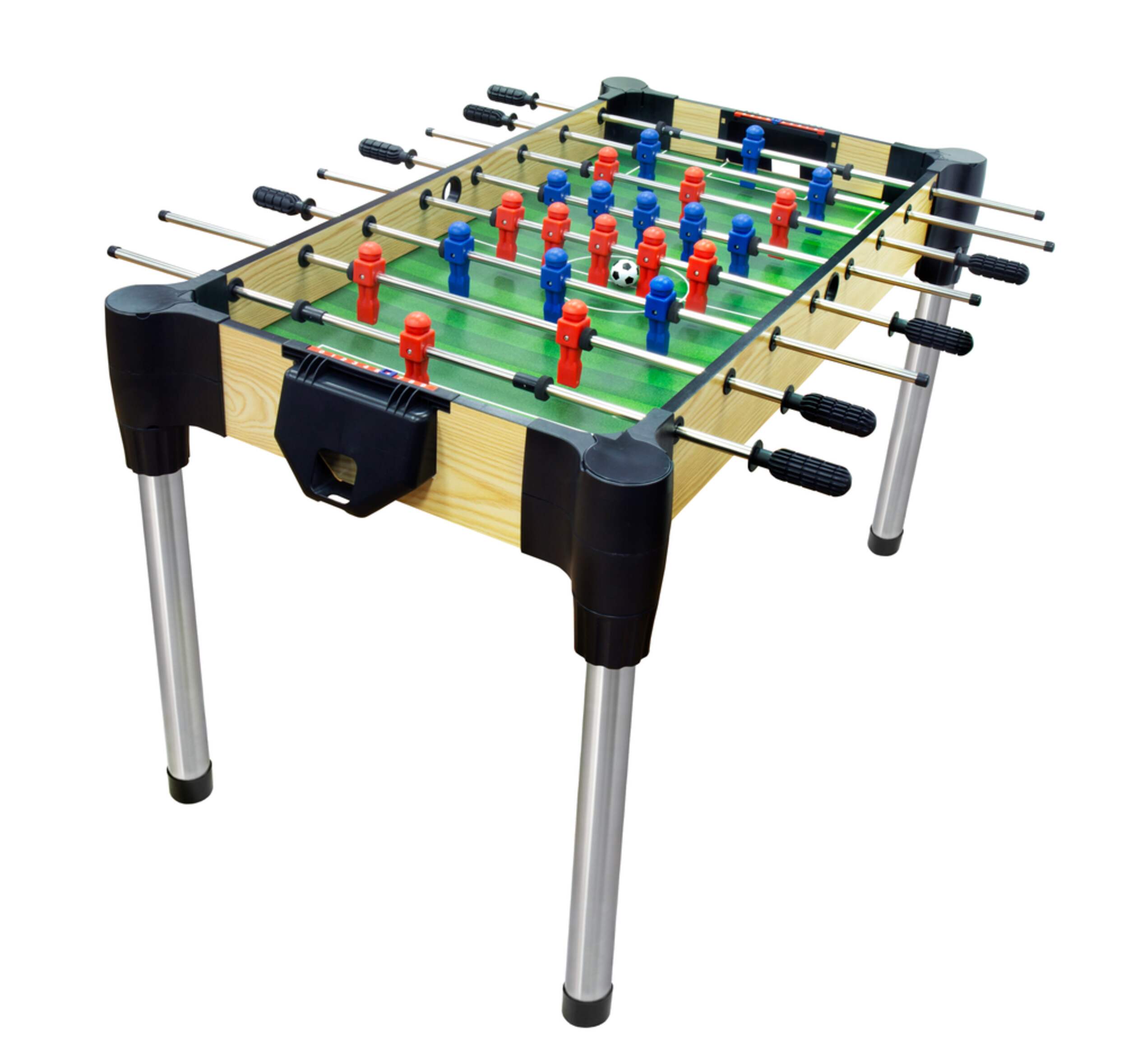 Ambassador Foosball Soccer Game Table, Wood Finish, 48-in Front_Three_Fourths_Angled_Left