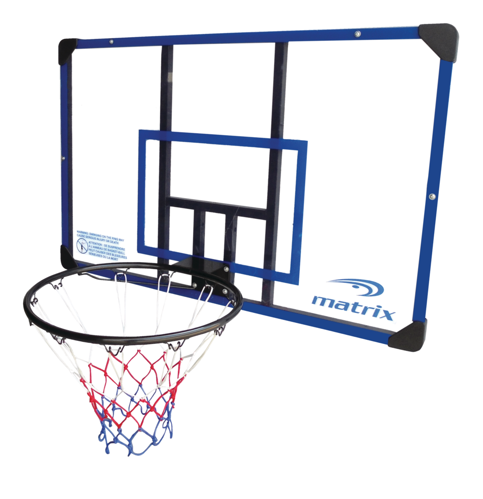 Matrix Deluxe Outdoor Basketball Backboard Hoop & Net w/ Wall Mount, 44